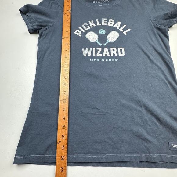 Life Is Good Top Women Medium Crusher Short Sleeve Tee Pickleball Wizard Stretch - Picture 10 of 12